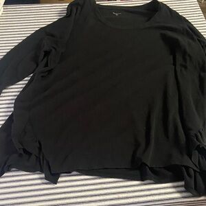 Garnet Hill Women's Long Sleeve Black Top